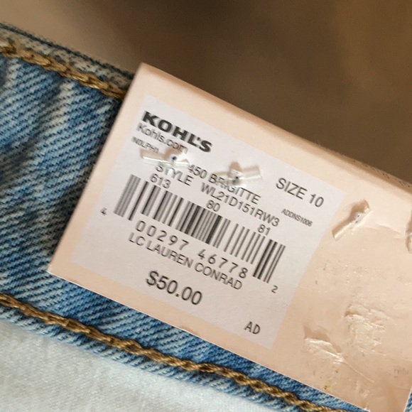 Relist7/6❌ LC Lauren Conrad super high rise Crop raw hem distressed w Slit hole - Picture 15 of 17